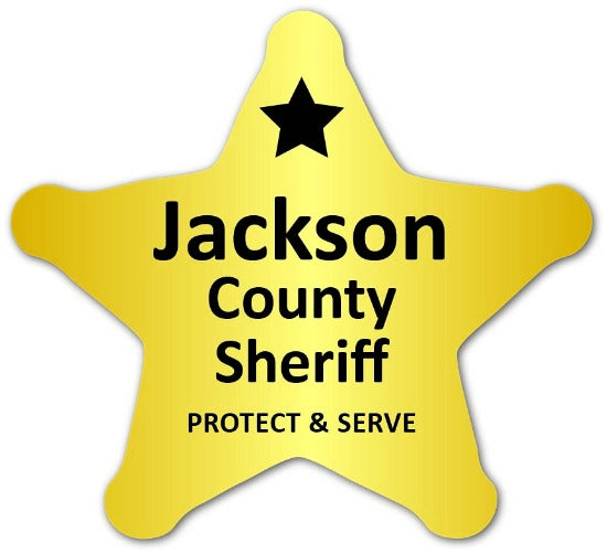 Gold Foil Sticker Sheriff Star Deputy 