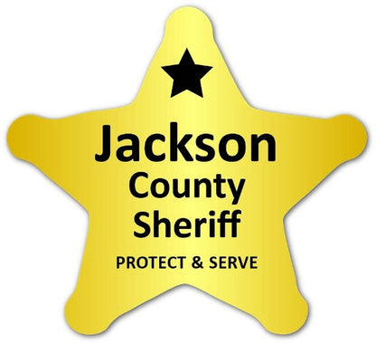 Gold Foil Sticker Sheriff Star Deputy 