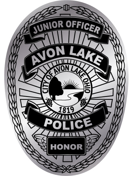 Foil Junior Officer badge with Police Department with text and emblem.