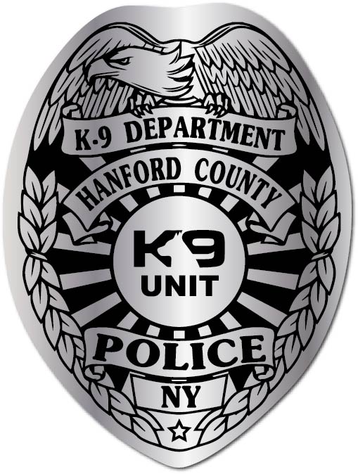 Silver K9 Department Police Dept. Badge Sticker