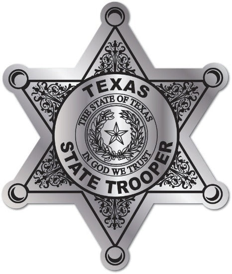 Silver 6pt. Star State Police Trooper Badge