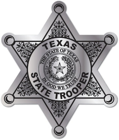 Silver 6pt. Star State Police Trooper Badge
