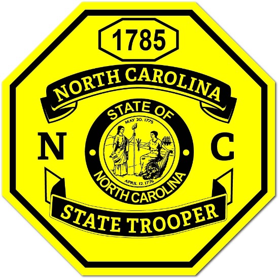 Octagon Badge Shape Yellow State Trooper Badge Sticker Label Design Custom