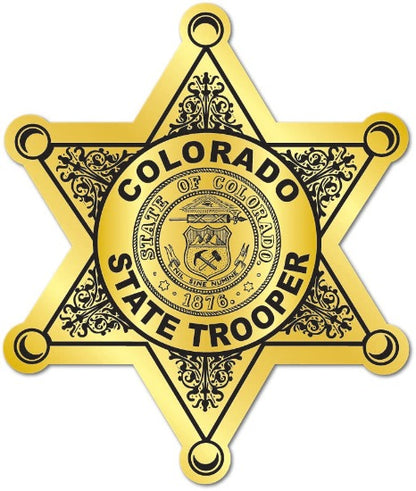 Gold State Trooper 6pt. Badge