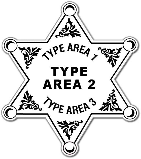 Text Template Custom 6pt. Sheriff Star