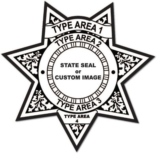 Text Template Custom Sheriff Star Stickers 7pt. Jr. Deputy