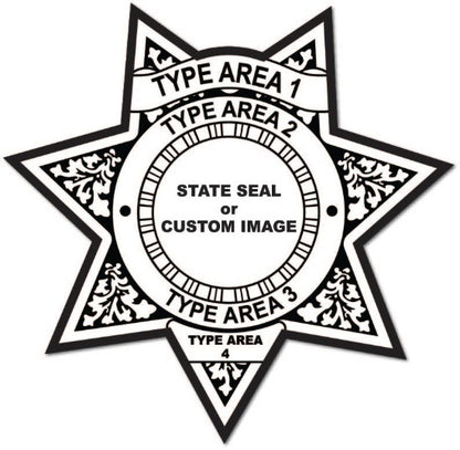 Text Template Custom Sheriff Star Stickers 7pt. Jr. Deputy