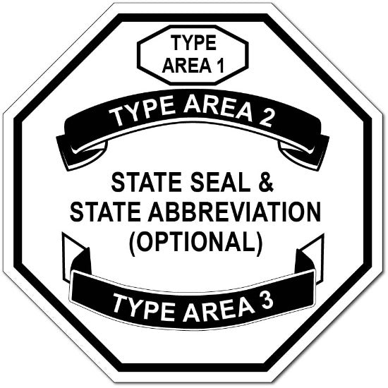 State Trooper State Police Department Octagon Shape Custom Badge Sticker Label