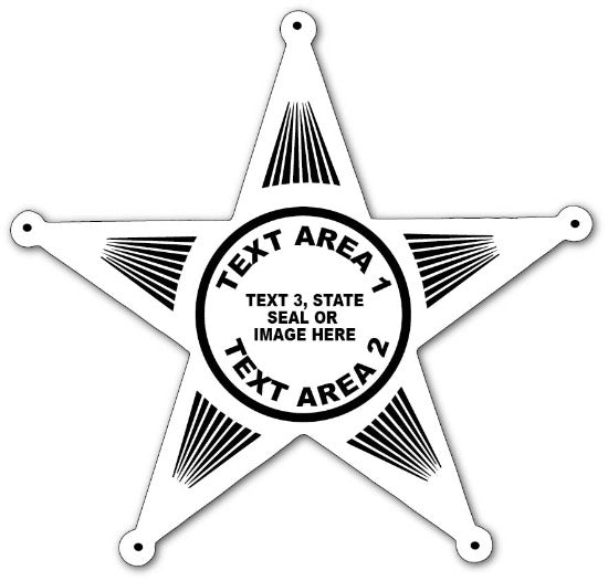 Text Template Custom Sheriff Star 5pt.