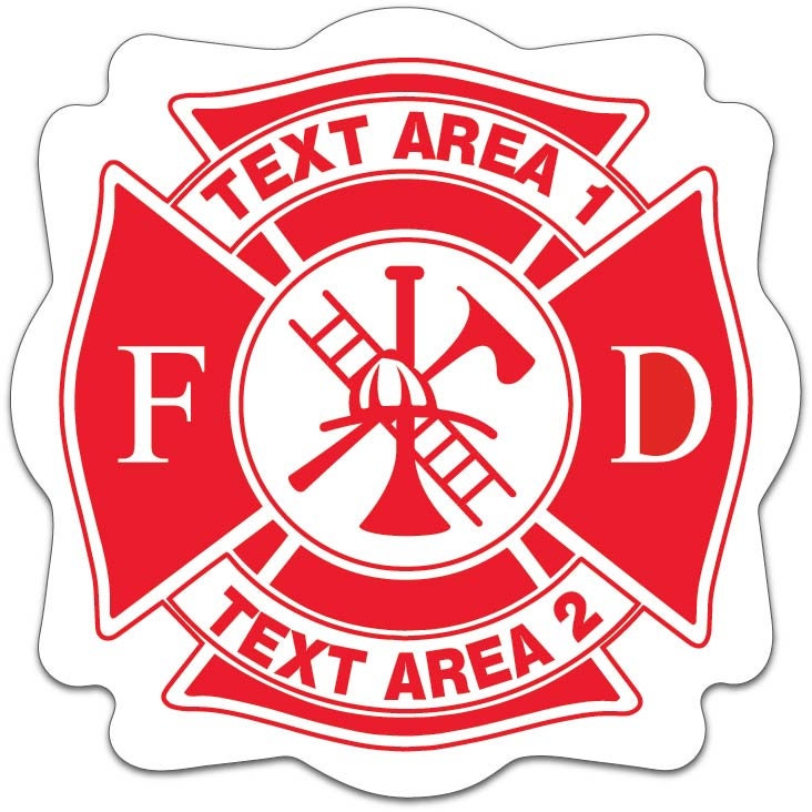 Fire Department Stickers - 500+ Junior Firefighter Stickers - Maltese Cross Badges- Free Proof Before Printing - White/Silver/Gold Labels