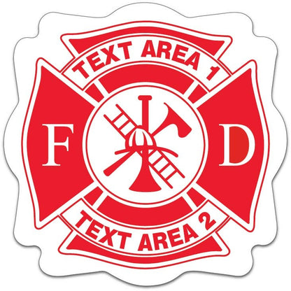 Fire Department Stickers - 500+ Junior Firefighter Stickers - Maltese Cross Badges- Free Proof Before Printing - White/Silver/Gold Labels