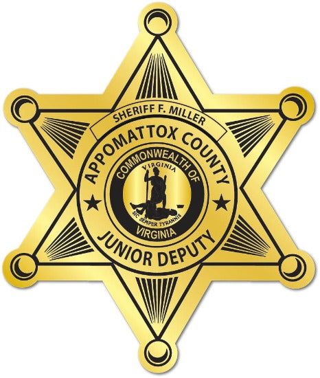 Custom Junior Deputy Sheriff Star Sticker Gold Foil