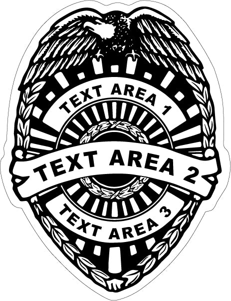 Custom Printed Law Enforcement Junior Officer / Junior  Police Badge Stickers (Item #103)