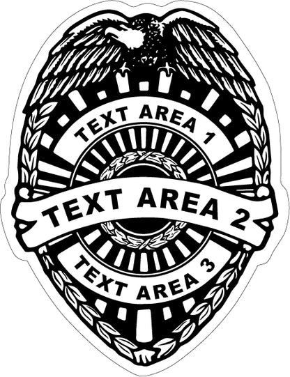 Custom Printed Law Enforcement Junior Officer / Junior  Police Badge Stickers (Item #103)