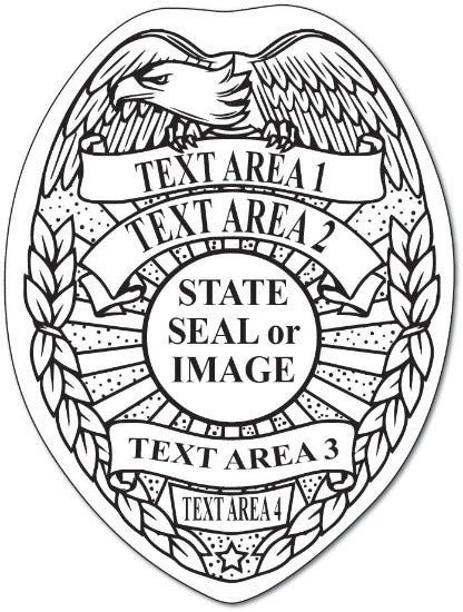 School Police Custom Design Sticker Badge 