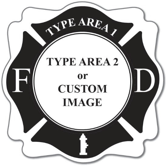 FD FIRE DEPT. TEMPLATE CUSTOM STICKERS 