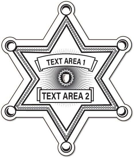 Text Template Junior Deputy Sheriff Star Stickers