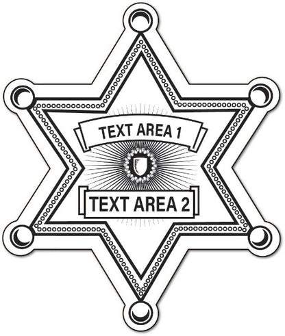 Text Template Junior Deputy Sheriff Star Stickers