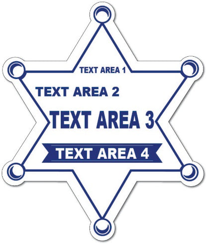 6pt Sheriff Star Campaign Stickers (Item #302)