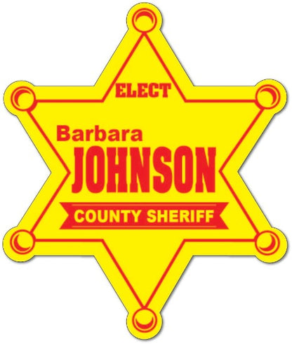 6pt Sheriff Star Campaign Stickers (Item #302)