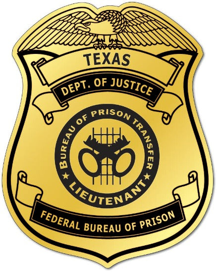 Gold Federal Bureau of Prison Badge Sticker 