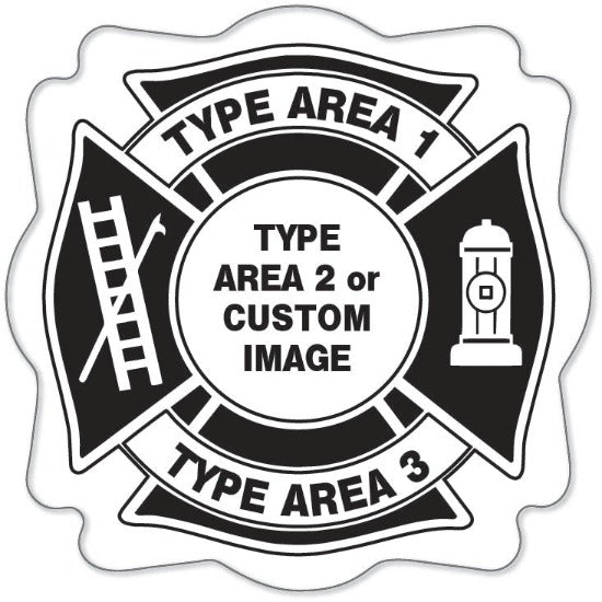 FIREFIGHTER CUSTOM BADGE STICKER TEMPLATE 