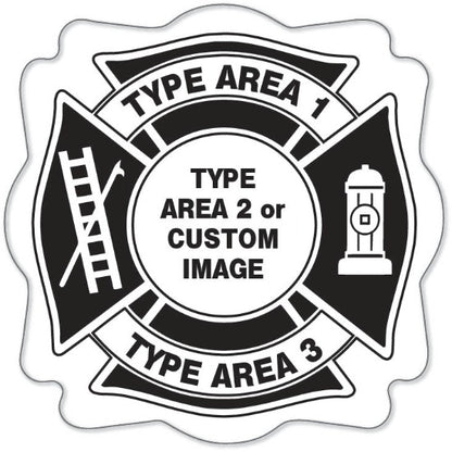FIREFIGHTER CUSTOM BADGE STICKER TEMPLATE 