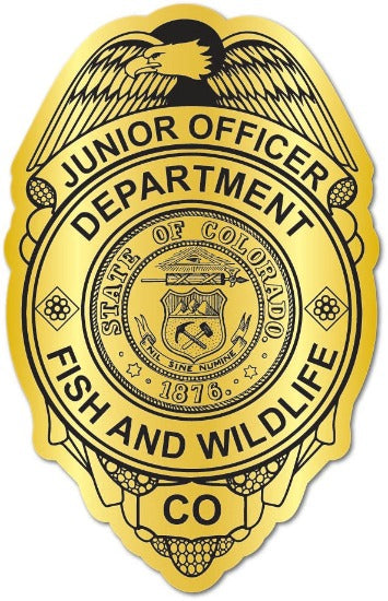 Jr. Officer Fish & Wildlife Badge Gold Stickers