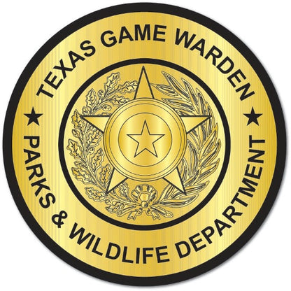 Game Warden Circle Badge Custom Stickers Parks and Wildlife Department