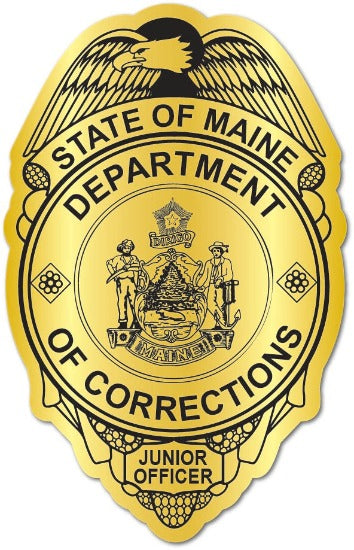 Gold Dept. of Corrections Jr. Officer Badge Label 