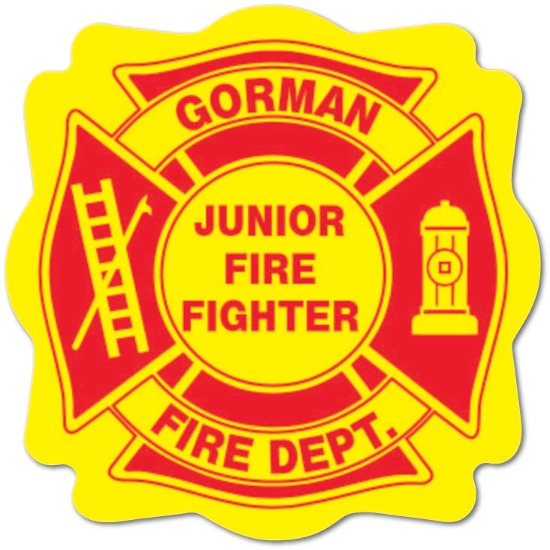 JUNIOR FIREFIGHTER BADGE STICKER 