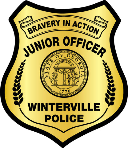 Gold Foil badge with 'Junior Officer' and state seal 