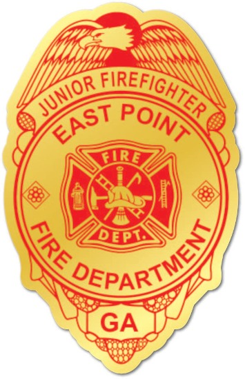 Gold Custom Jr. Firefighter Sticker Badge
