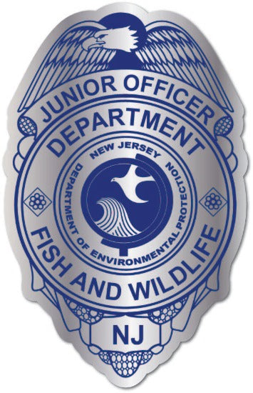 Silver Fish and Wildlife Junior Officer Badge Sticker 