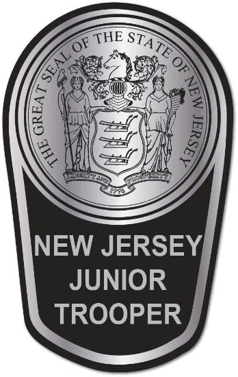 Silver Custom Junior Trooper Badge Sticker 