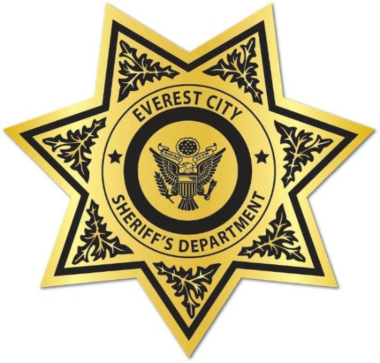 7pt Sheriff Star Stickers - Junior Deputy Badge (Item #205)