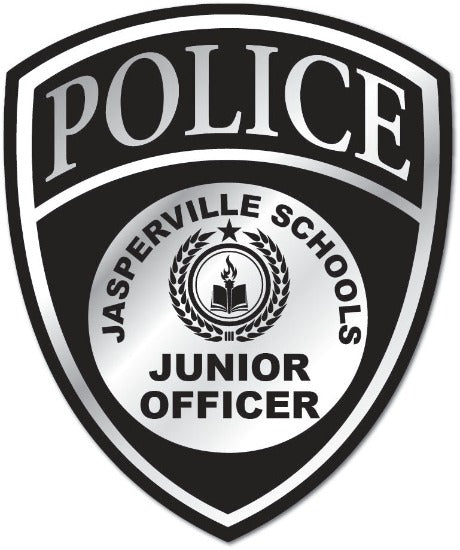 Silver Shield Badge Stickers Jr. Officer School District