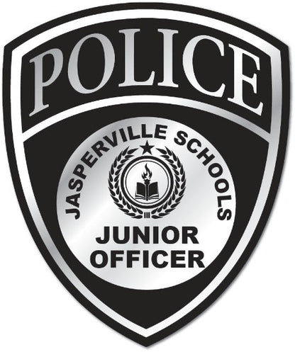 Silver Shield Badge Stickers Jr. Officer School District