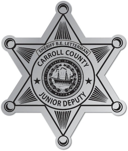 Jr. Deputy Sheriff Star 6pt. Sticker Custom Silver Foil