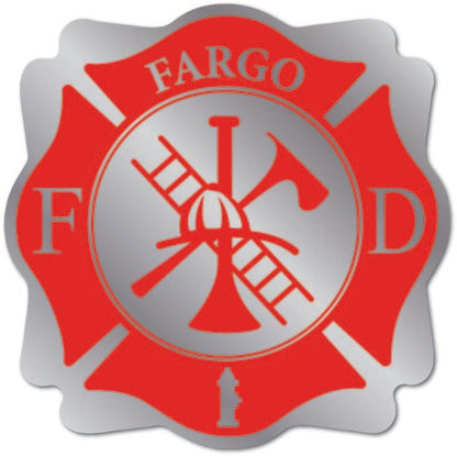 Silver Fire Department Firefighter Badge Stickers