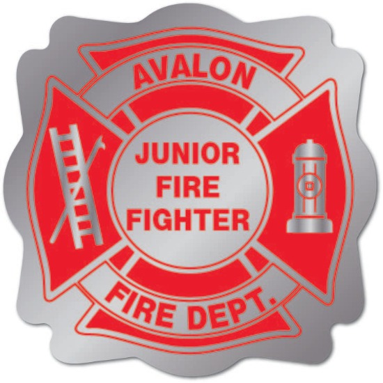 Silver Jr. Firefighter Fire Department Badge Stickers