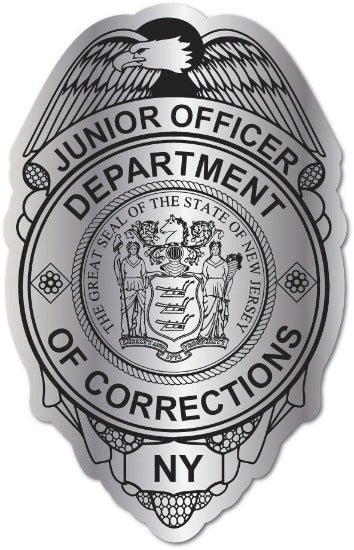 Silver Department of Corrections Junior Officer Badge Sticker