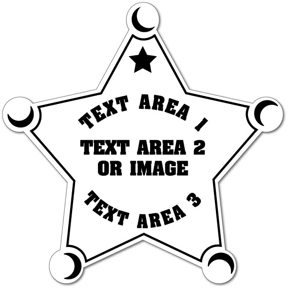 Text Template Sheriff Star Sticker Custom Jr. Deputy Sheriff Office (Item #203)