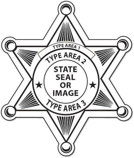 Text Template Custom 6pt. Sheriff Star Junior Deputy Stickers