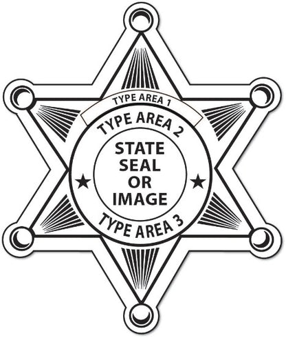 Text Template Custom 6pt. Sheriff Star Junior Deputy Stickers