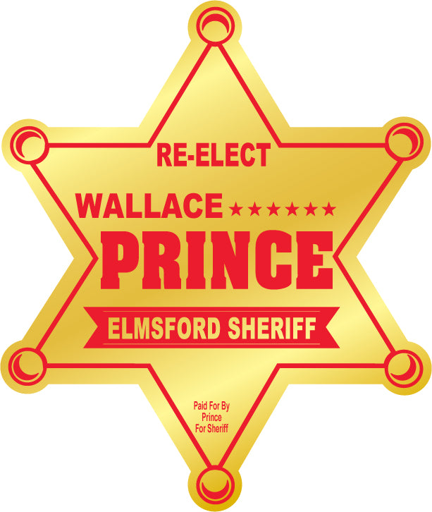 Gold Foil Vote Election Sticker Sheriff Politics Badge 