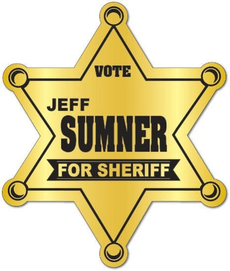 Gold Foil Vote Election Sticker Sheriff Politics Badge 